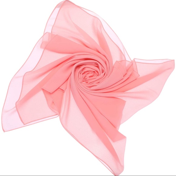 Long Pink scarf with ribbons - Picture 1 of 1